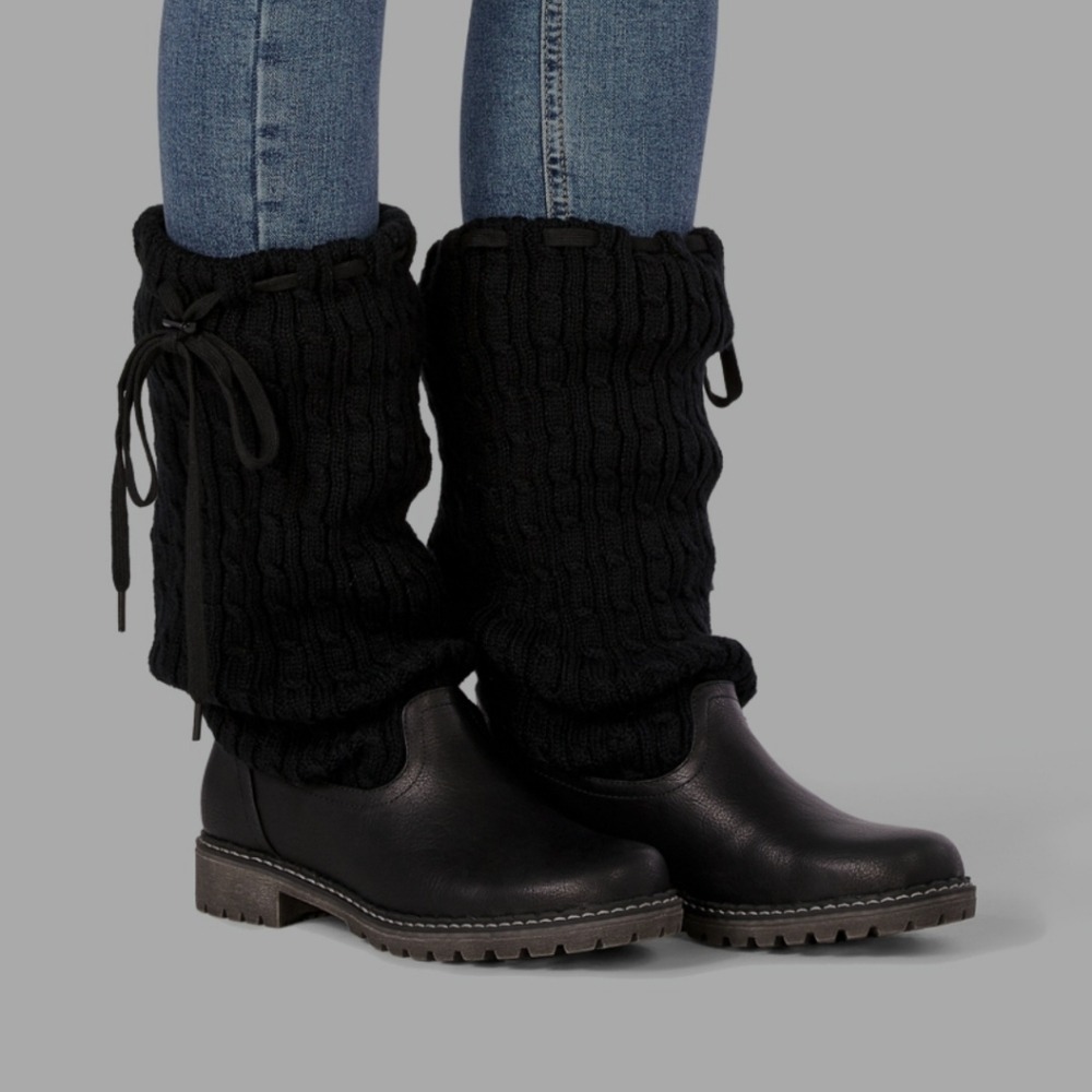 JUSTFAB Rynne Slouchy Flat Black Winter Boot Size‎ 8